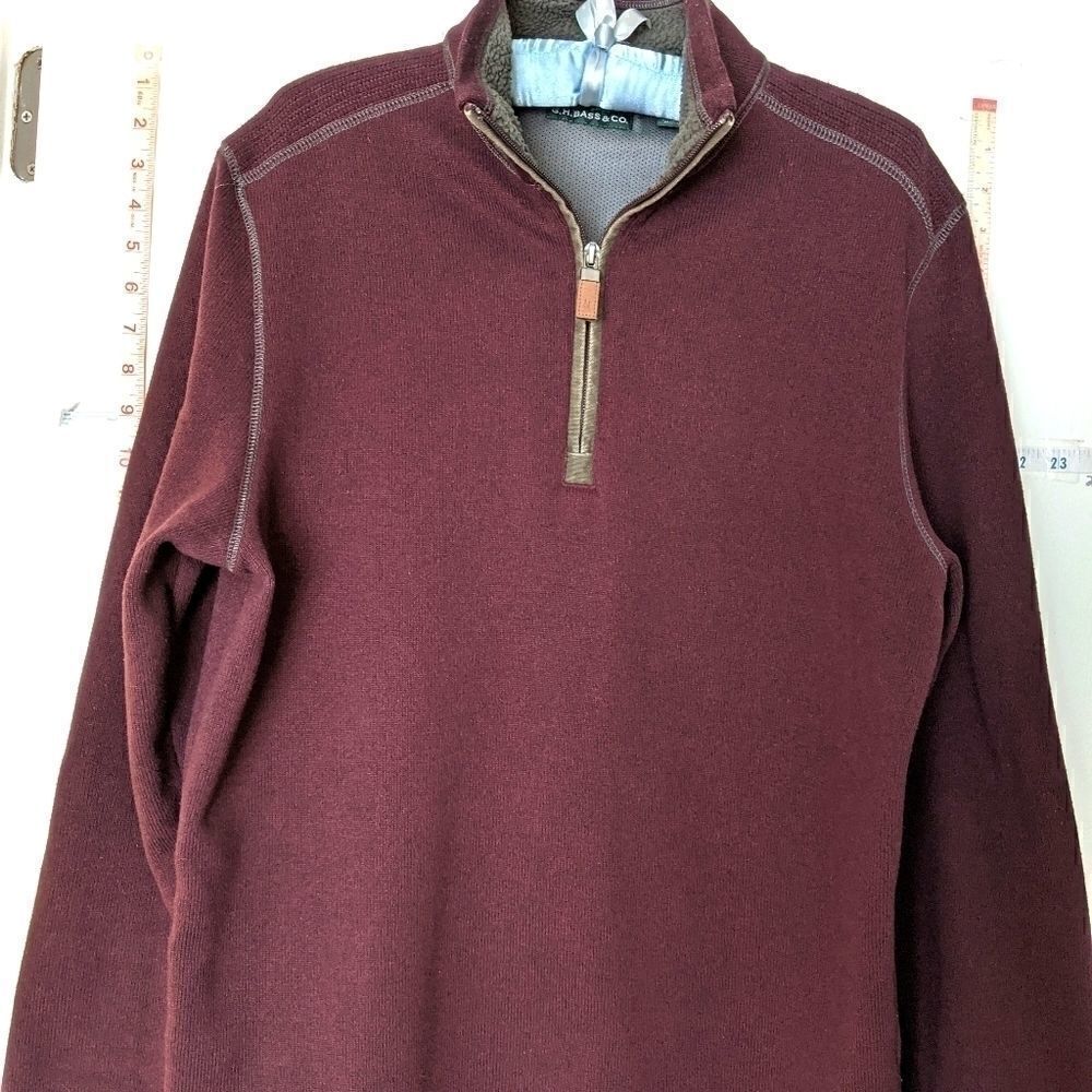 GH BASS & CO MEN'S SIZE MEDIUM  ¾ ZIP FLEECE PULLOVER